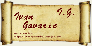 Ivan Gavarić vizit kartica